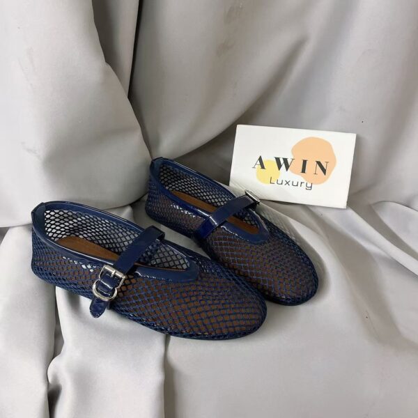 Alaia Leather Round-Toe Ballet Flats - Casual Women's Shoes